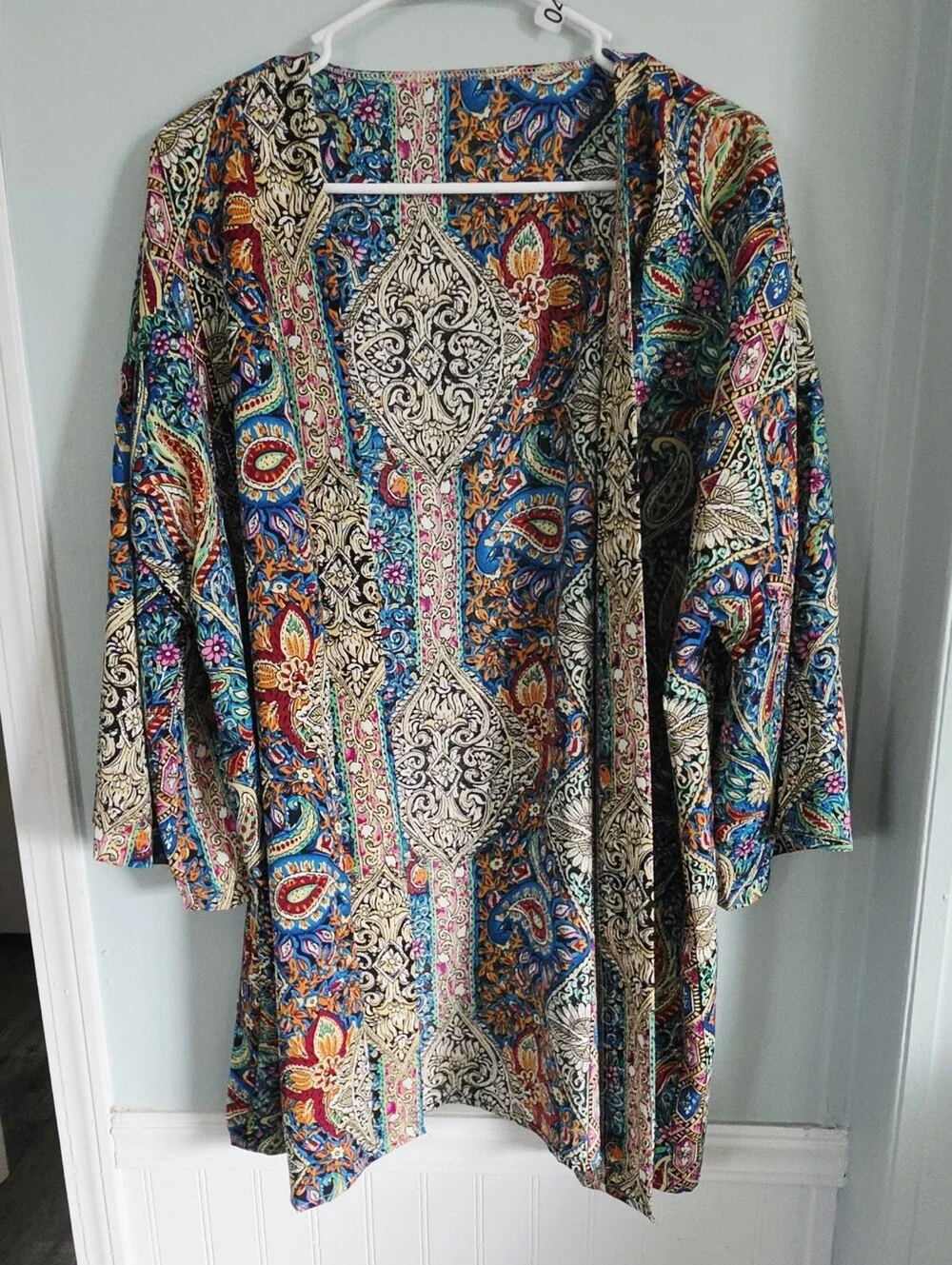 Shein Colorful Open Front Paisley Kimono - Picture 2 of 5